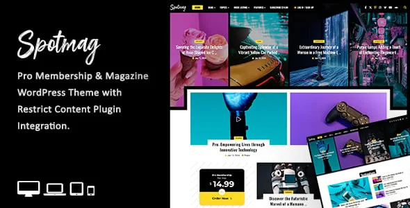 SpotMag - Pro Membership & Magazine WordPress Theme — homepage layout