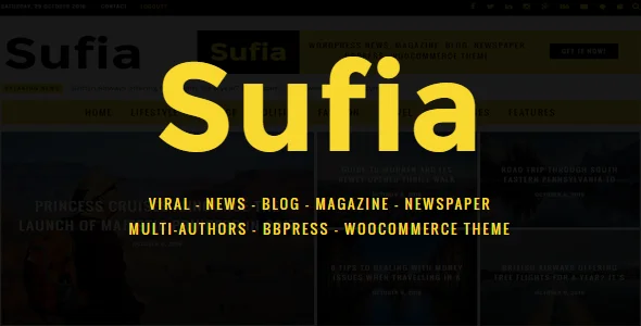 Sufia | News Blog Magazine Newspaper Multipurpose WordPress Theme — homepage layout