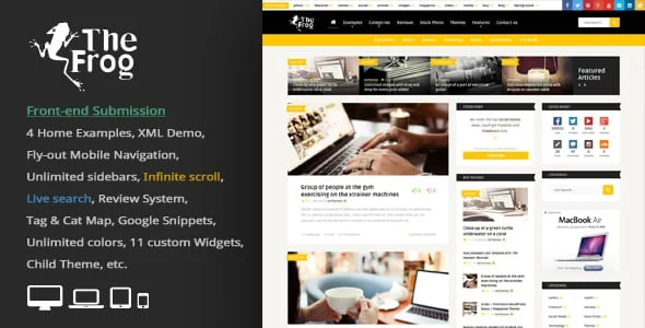 The Frog = Creative News / Blog Magazine & Front-end Submission WP Theme — homepage layout