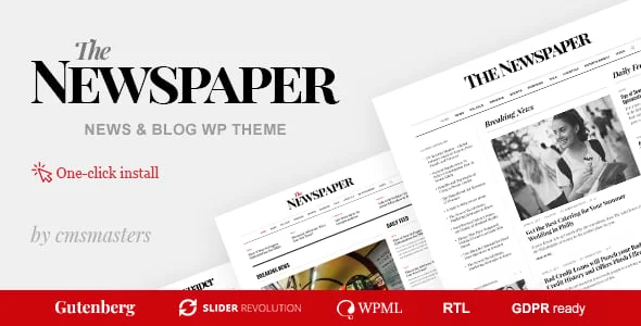 The Newspaper - Magazine Editorial WordPress Theme — homepage layout