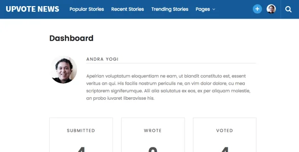 UpVote - Social Bookmarking WordPress Theme — interior page design