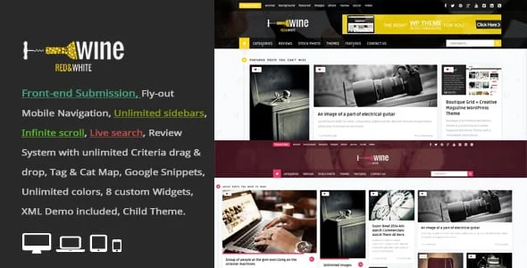 Wine Masonry - Review & Front-end Submission WordPress Theme — homepage layout