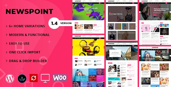Newspoint - Blogging WordPress Theme WordPress theme homepage layout for a blog magazine website