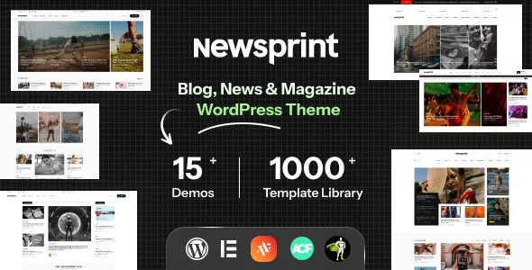 NewsPrint | News Magazine Blog WordPress Theme WordPress theme homepage layout for a business news magazine website