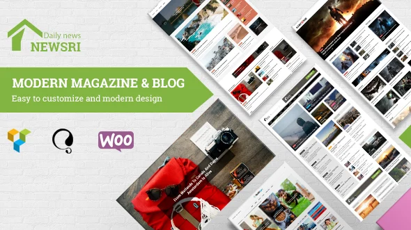 Newsri - WordPress Magazine Theme WordPress theme homepage layout for a article magazine website