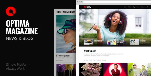 Optima - Simple Magazine WordPress Theme WordPress theme homepage layout for a agency magazine website