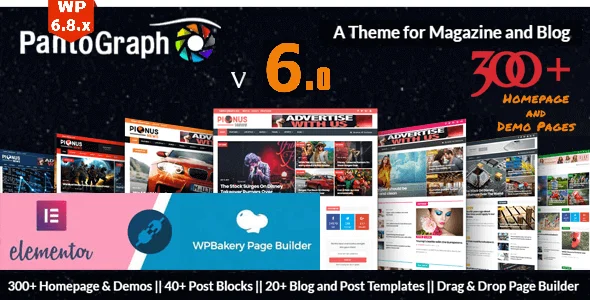PantoGraph - Newspaper Magazine Theme WordPress theme homepage layout for a adsense magazine website