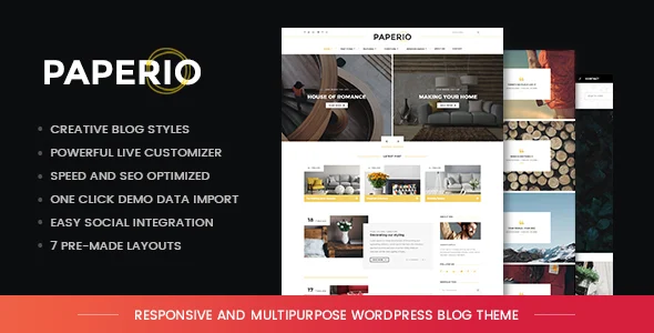 Paperio - Responsive and Multipurpose WordPress Blog Theme WordPress theme homepage layout for a audio & video magazine website