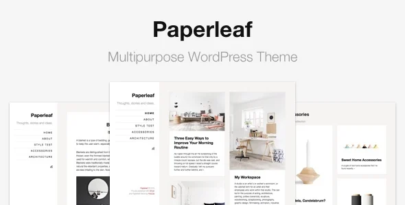 Paperleaf - Multipurpose Minimal WordPress Theme WordPress theme homepage layout for a blog magazine website
