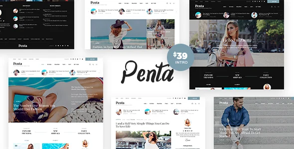 Penta - A Responsive Blog WordPress Theme WordPress theme homepage layout for a blog magazine website