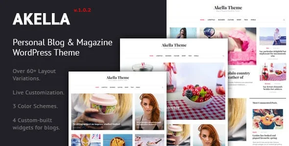 Akella - Personal Blog & Magazine WordPress Theme — homepage layout