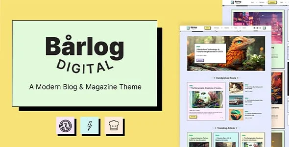 Barlog - A Modern Blog & Magazine Theme — homepage layout