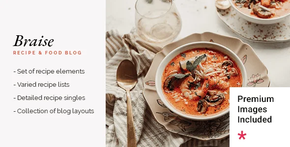 Braise - Recipe & Food Blog WordPress Theme — homepage layout