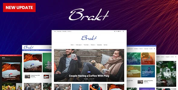 Brakt - Personal WordPress Theme — homepage layout