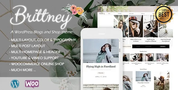 Brittney - A Responsive WordPress Blog and Shop Theme — homepage layout