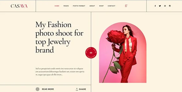 Casava - Beauty & Fashion Blog WordPress Theme — interior page design
