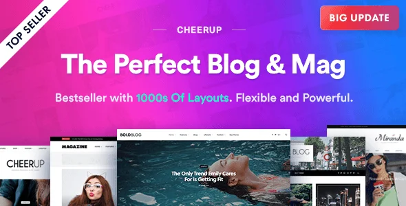 CheerUp - Food, Blog & Magazine for WordPress — homepage layout