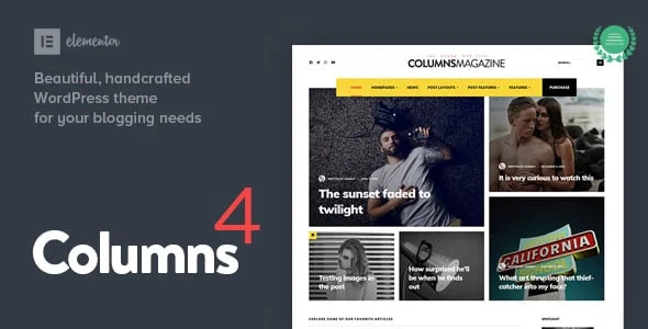 Columns - Impressive Magazine and Blog WordPress Theme — homepage layout