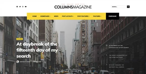Columns - Impressive Magazine and Blog WordPress Theme — design detail view