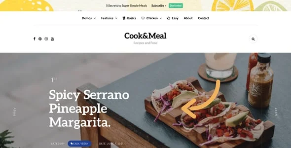 Cook&Meal - Food Blog & Recipe WordPress Theme — blog and article listing