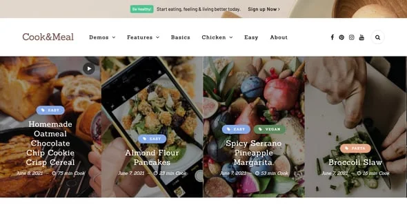 Cook&Meal - Food Blog & Recipe WordPress Theme — interior page design