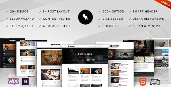 Darina - Minimal Personal Theme — homepage layout