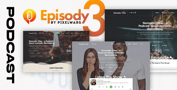 Episody - Podcast Audio WordPress Theme — homepage layout