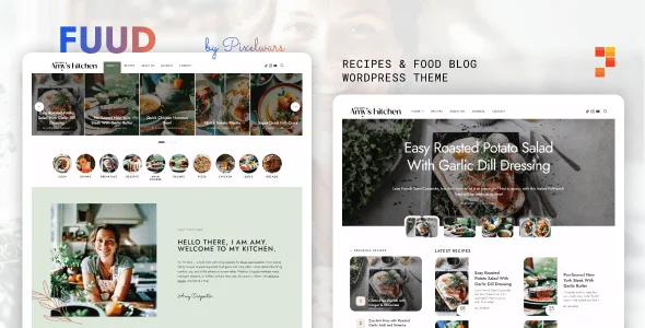 Fuud - Food Blog & Recipes WordPress Theme — homepage layout