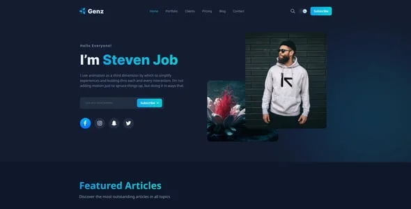 Genz - Creative Personal Blog / Portfolio Elementor WordPress Theme — interior page design