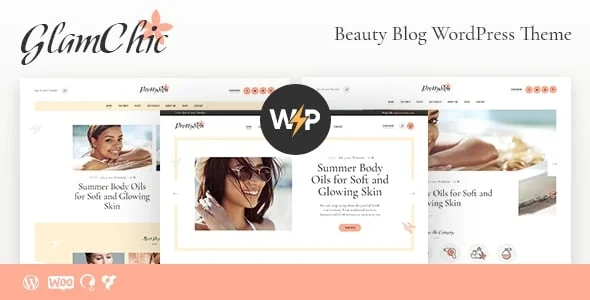 GlamChic | Beauty Influencer Blog WordPress Theme — homepage layout