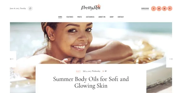 GlamChic | Beauty Influencer Blog WordPress Theme — blog and article listing