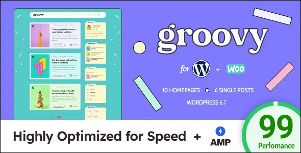 Groovy - Modern & Lightweight Blog for WordPress — homepage layout