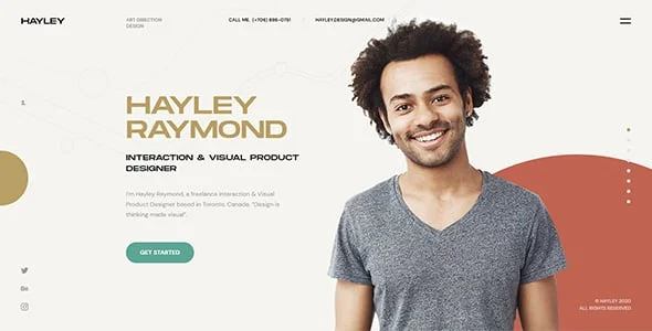 Hayley - Personal CV/Resume WordPress Theme — homepage layout