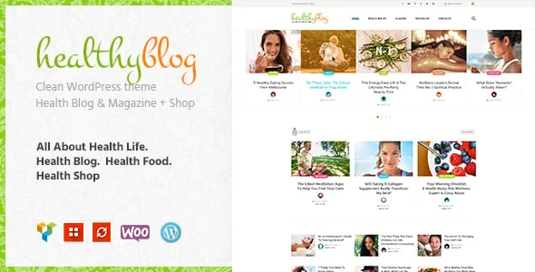 Healthy Blog - Blog WordPress Theme + Store — homepage layout