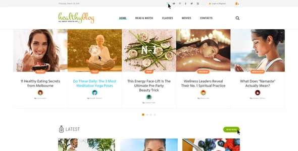 Healthy Blog - Blog WordPress Theme + Store — blog and article listing