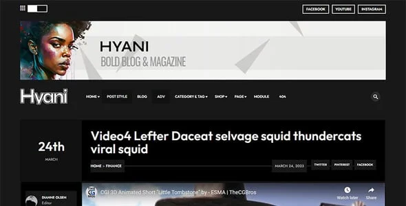 Hyani – Bold Blog and Magazine — design detail view