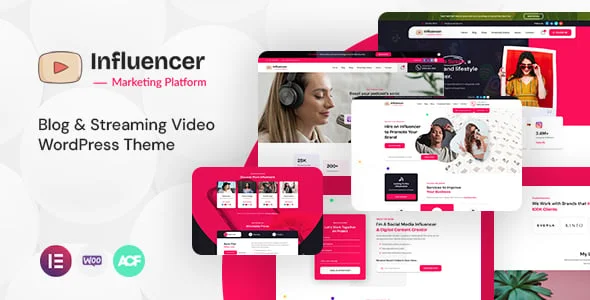 Influencer - Personal Blog & Streaming Video WordPress Theme — homepage layout