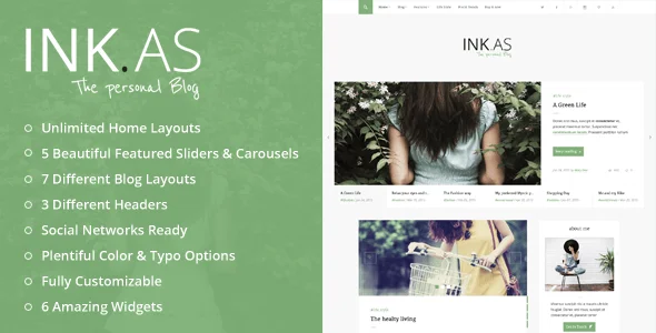 Inkas - The Personal Blog WP Theme — homepage layout