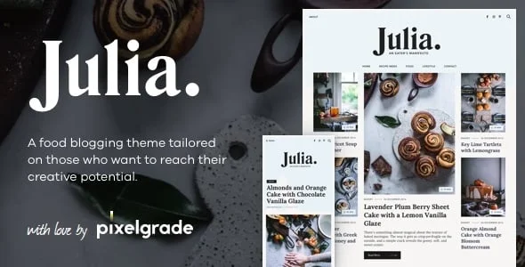 Julia – A Steady Food Blog WordPress Theme — homepage layout