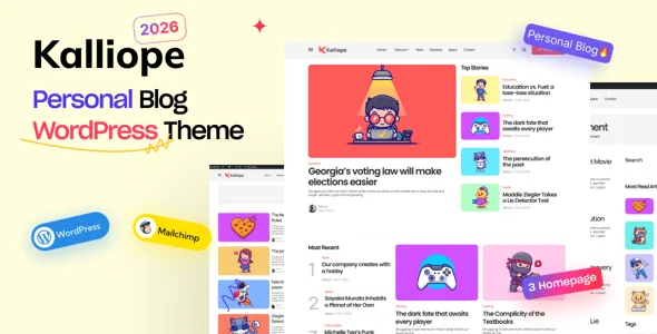 Kalliope - Modern Blog WordPress Theme — blog and article listing