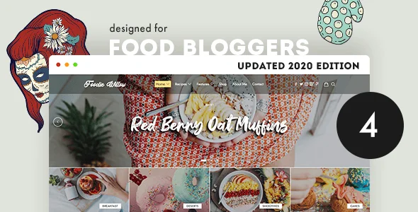 Lahanna - Food Blog WordPress Theme — homepage layout