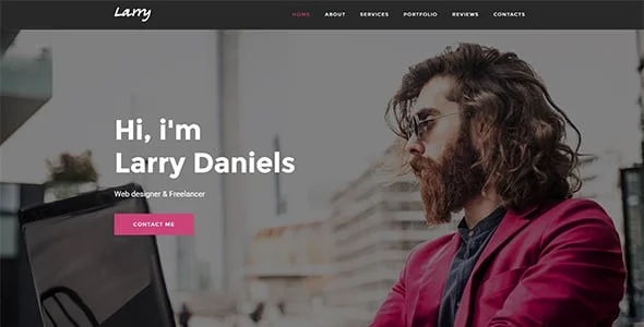 Larry. - Personal Onepage WordPress Theme — homepage layout