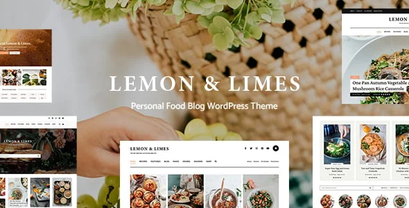 Lemon & Limes - Personal Food Blog WordPress Theme — homepage layout