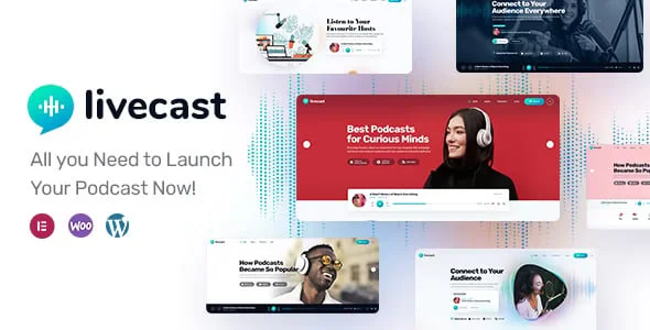 Livecast - Podcast Theme WP — homepage layout