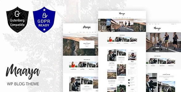 Maaya - Travel Blog WordPress Theme — homepage layout