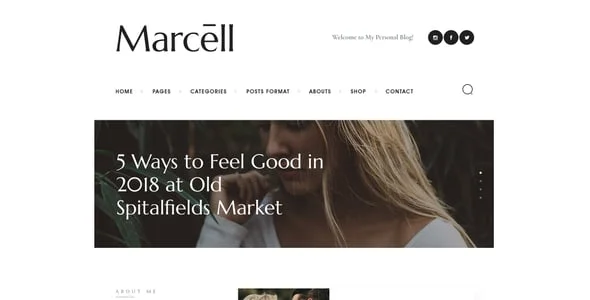 Marcell | Personal Blog & Magazine WordPress Theme — blog and article listing