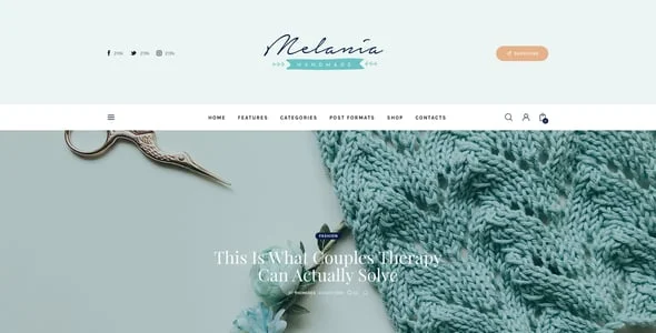 Melania | Blog about Handmade & Crafts WordPress Theme + Shop — blog and article listing
