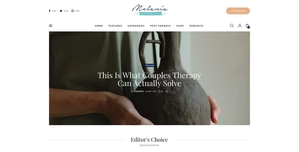 Melania | Blog about Handmade & Crafts WordPress Theme + Shop — interior page design