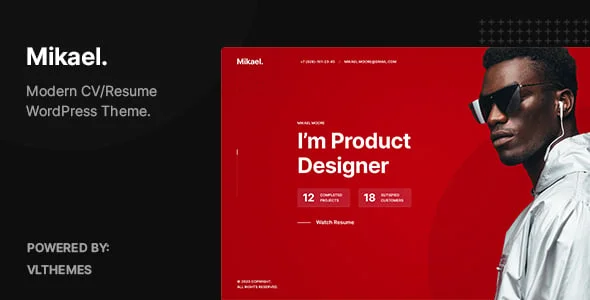 Mikael - Modern & Creative CV/Resume WordPress Theme — homepage layout
