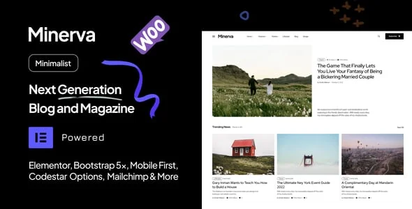 Minerva -  Modern Blog WordPress Theme — homepage layout